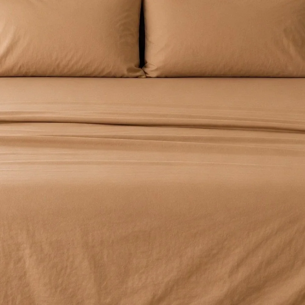 Lauren Ralph Lauren‎ Twin Sheet Set 2-Piece Flat Fitted No Pillowcases Tan Beige